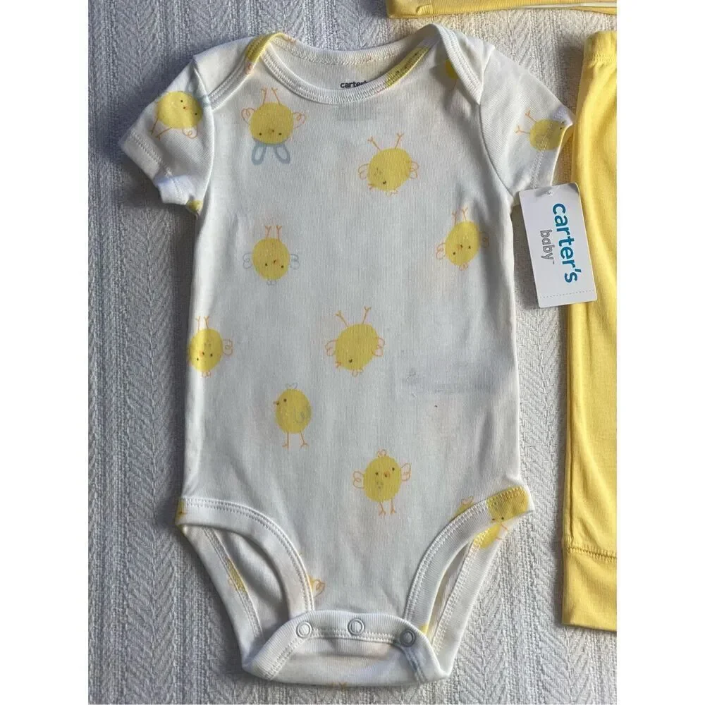 CARTER’S  6M BABY Chick Bodysuit Pants & Hat Set - Picture 2 of 10